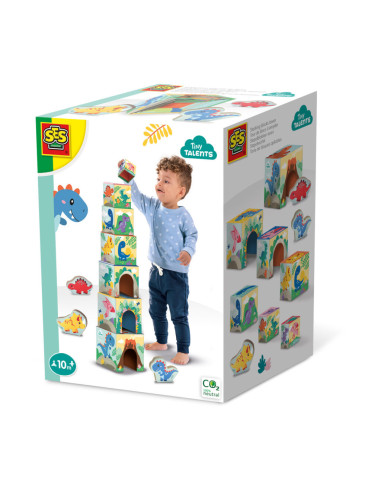 SA13202-MG,Jucarie De Stivuit - Turn Cu Figurine Dinozauri
