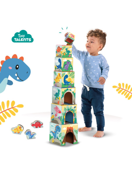 SA13202-MG,Jucarie De Stivuit - Turn Cu Figurine Dinozauri