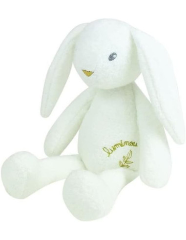 JE040743-MG,Jucarie Plus Jemini Fosforescenta 30cm Iepure Luminou Alb