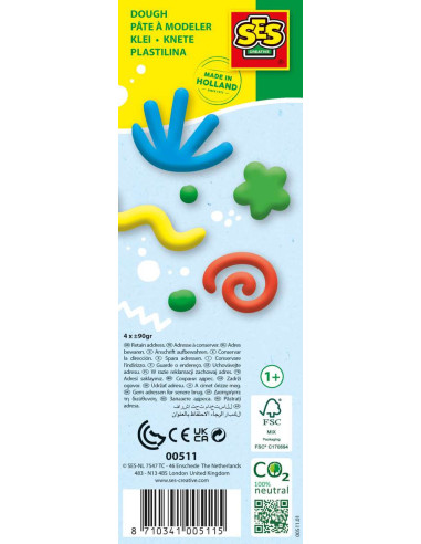 SA00511-MG,Plastilina Pure 4 Culori