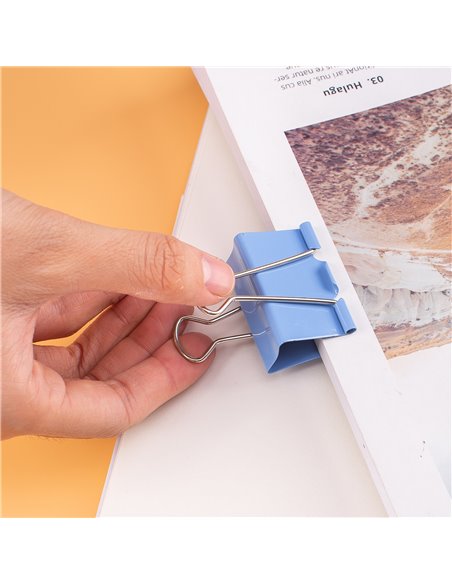 Clips hartie color Deli DLE8553A, 32 mm, 24 buc/cutie plastic