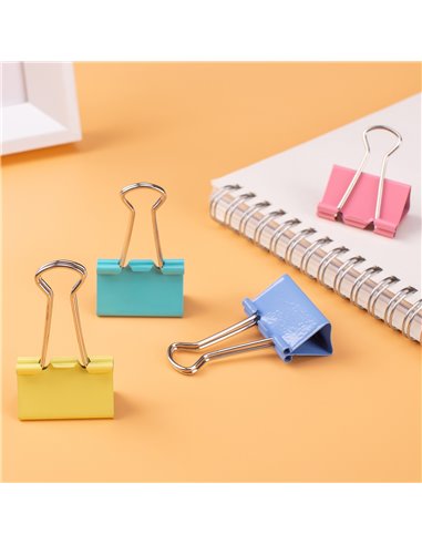 Clips hartie color Deli DLE8553A, 32 mm, 24 buc/cutie plastic