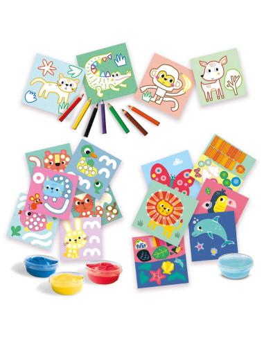 SA14489-MG,Set 3 in 1 de Pictat cu Degetul, de Colorat si de Lipit