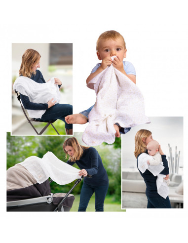 VU850724-MG,Set 4 Scutece Din Bumbac 70x70 cm Girafa Sophie