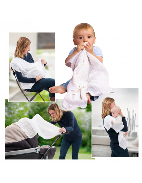 VU850724-MG,Set 4 Scutece Din Bumbac 70x70 cm Girafa Sophie