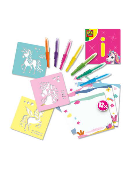 SA14725-MG,Set Creativ Carioci Cu Aerograf - Unicorni