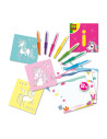 SA14725-MG,Set Creativ Carioci Cu Aerograf - Unicorni