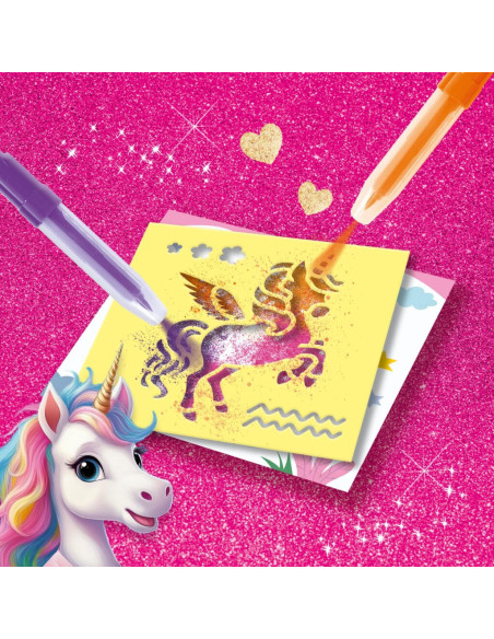 SA14725-MG,Set Creativ Carioci Cu Aerograf - Unicorni