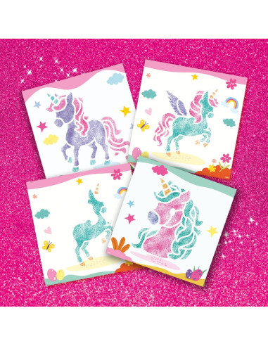 SA14725-MG,Set Creativ Carioci Cu Aerograf - Unicorni
