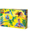 SA14284-MG,Set De Carioci Cu Aerograf Si Dinozauri De Lemn