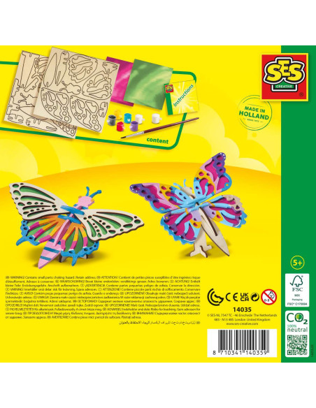 SA14035-MG,Set de Decorat Fluturi din Lemn