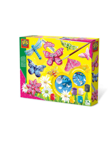 SA01131-MG,Set Mulaj si Pictura-Fluturi cu Sclipici