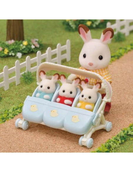SF5533-MG,SYLVANIAN FAMILIES-CARUCIOR PENTRU IEPURASI TRIPLETI