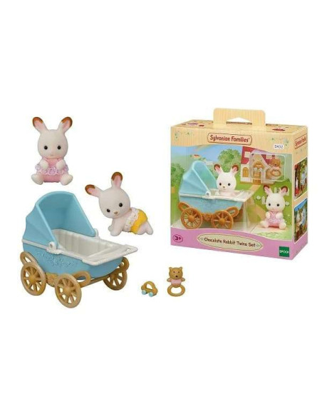 SF5432-MG,Sylvanian Families-Set Carucior Iepurasi Gemeni
