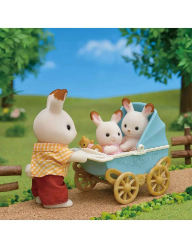 SF5432-MG,Sylvanian Families-Set Carucior Iepurasi Gemeni
