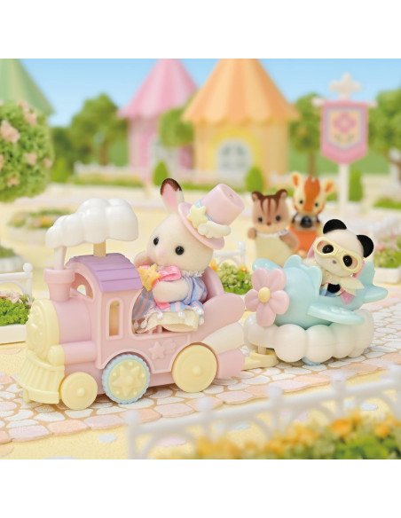 SF5819-MG,SYLVANIAN FAMILIES-SET PARC DISTRACTIE AVION SI TRENULET
