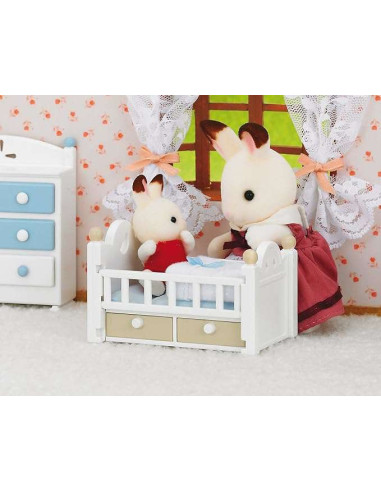SF5017-MG,Sylvanian Families-Set Patut Bebe Iepuras Chocolate