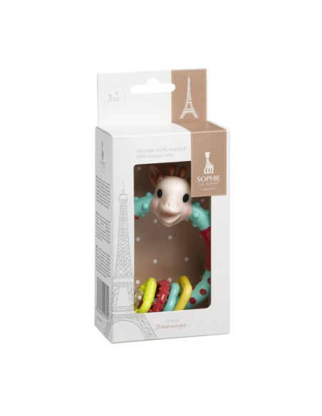 VU010179-MG,Zornaitoare Multi-texturata Girafa Sophie, Multicolora