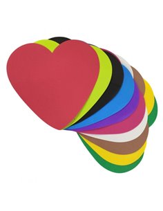 Hartie gumata in forma de inima, 14 x 15 cm, 1 mm, 12 bucati, Diverse culori