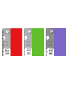 Caiet A4 cu spira Paperland, 100 file, 70g/mp, dictando, coperta plastic, Diverse culori
