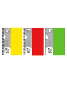 Caiet A4 cu spira Paperland, 100 file, 70g/mp, matematica, coperta plastic, Diverse culori