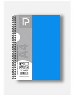 Caiet A4 cu spira Paperland, 100 file, 70g/mp, dictando, coperta plastic, Diverse culori 2