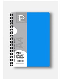 Caiet A4 cu spira Paperland, 120 file, 70g/mp, dictando, coperta plastic, Diverse culori 2