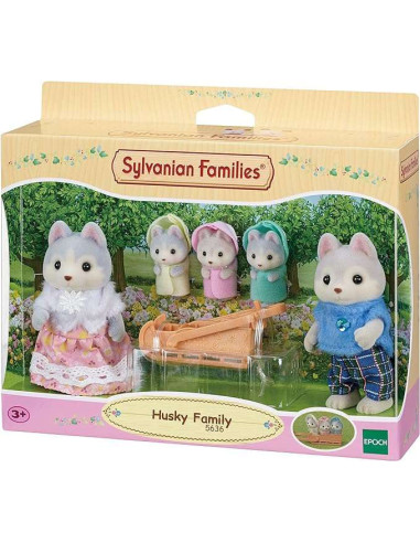 SF5636-MG,Figurine Sylvanian Families - Familia Catelusilor Husky