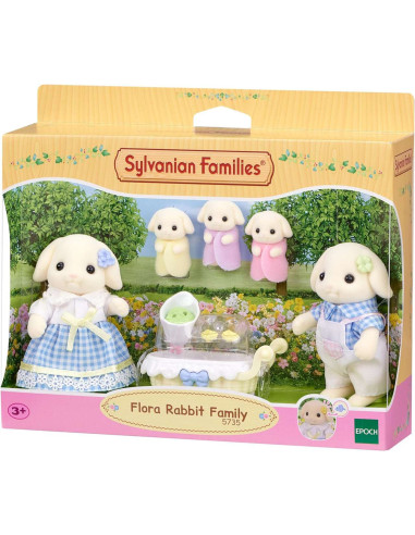 SF5735-MG,Figurine Sylvanian Families - Familia Iepurasilor Flora