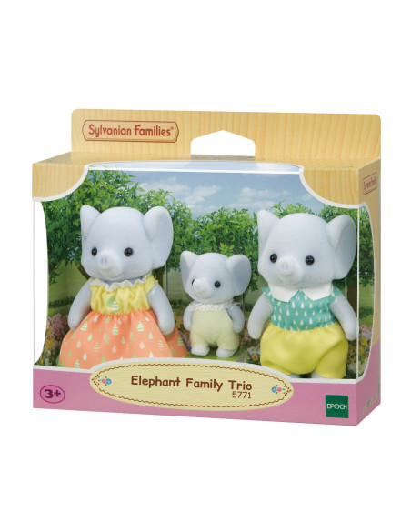 SF5771-MG,Figurine Sylvanian Families-Familia Elefanteilor Trio