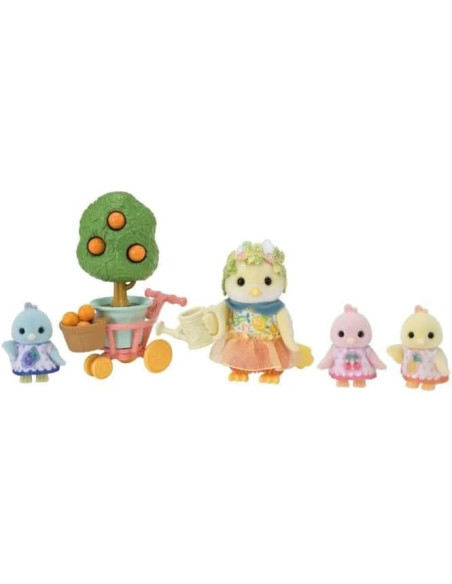 SF5860-MG,FIGURINE SYLVANIAN FAMILIES-FAMILIA PASARILOR CU PORTOCALE