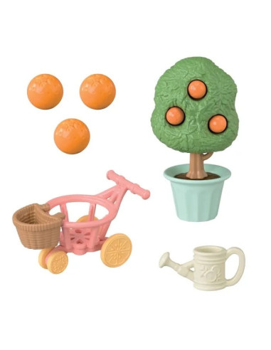 SF5860-MG,FIGURINE SYLVANIAN FAMILIES-FAMILIA PASARILOR CU PORTOCALE