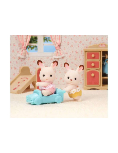 SF5420-MG,Figurine Sylvanian Families-Gemenii Iepurasi Chocolate