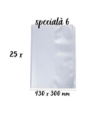 Set 25 Coperti carte speciala 6, 430 x 300 mm, Transparente
