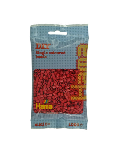 Ha207-114,Margele de calcat Hama midi rosu cires 1000 buc in pungulita