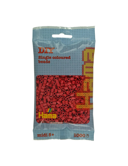 Ha207-114,Margele de calcat Hama midi rosu cires 1000 buc in pungulita