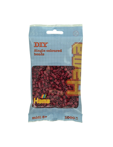 Ha207-118,Margele de calcat Hama midi rosu maroniu 1000 buc in pungulita