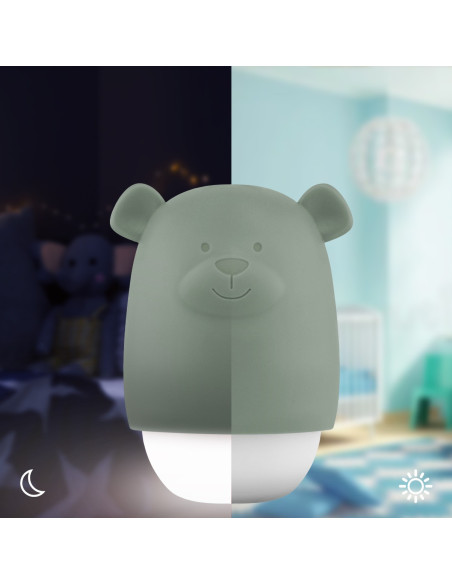ZA-BENNY-02,Lampa de veghe cu senzor de lumina Benny the Bear, Zazu Kids, Verde