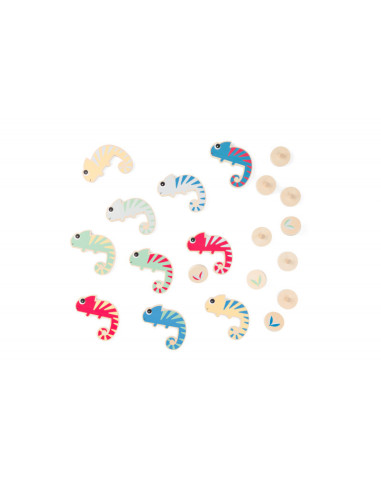 GA541,Vanatoarea de culori a cameleonului, joc de memorie pentru copii, BS Toys