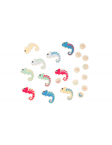 GA541,Vanatoarea de culori a cameleonului, joc de memorie pentru copii, BS Toys