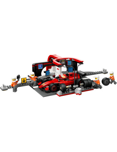 LEGO-60443,Lego City Boxa Si Mecanici F1 Cu Masina Ferrari 60443