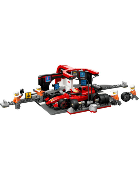 LEGO-60443,Lego City Boxa Si Mecanici F1 Cu Masina Ferrari 60443