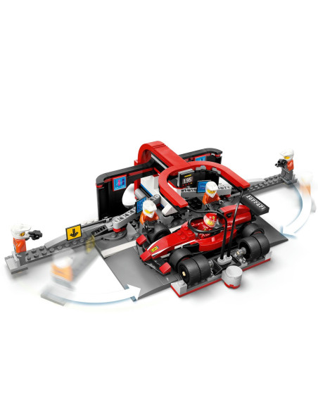 LEGO-60443,Lego City Boxa Si Mecanici F1 Cu Masina Ferrari 60443