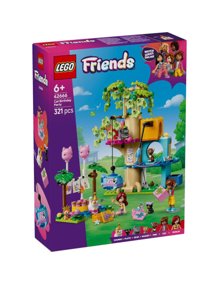 LEGO-42666,Lego Friends Petrecere De Ziua De Nastere A Pisicii Si Casuta In Copac 42666