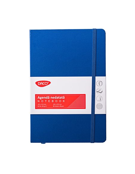 Adenda A5 nedatata Daco AN527A, 80 file, 80 g/mp, Albastra