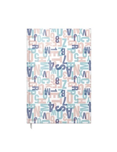 Agenda A5 nedatata ArtPress, 100 file, 80g/mp, Motiv letters