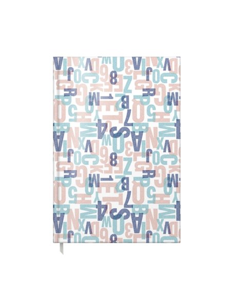 Agenda A5 nedatata ArtPress, 100 file, 80g/mp, Motiv letters