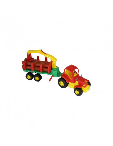 Tractor cu remorca + lemne - Hardy, 48x13x20 cm