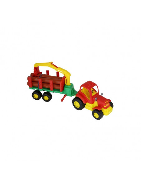Tractor cu remorca + lemne - Hardy, 48x13x20 cm