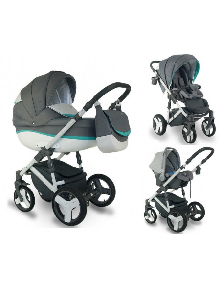 Carucior copii 3 in 1, reversibil, 0-36 luni, Bexa Ideal Grey